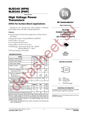 MJD350T4G datasheet  